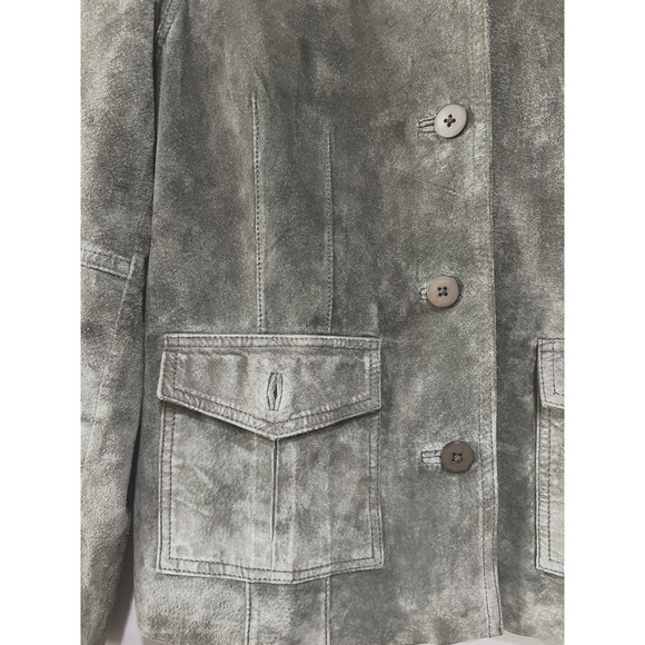 Vintage Blazer Olive Green Suede Sz 10 utility Jacket heritage transitional - Picture 7 of 12